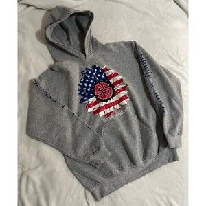 Simply Southern Hoodie Medium  Sweet land of liberty sunflower red white blue